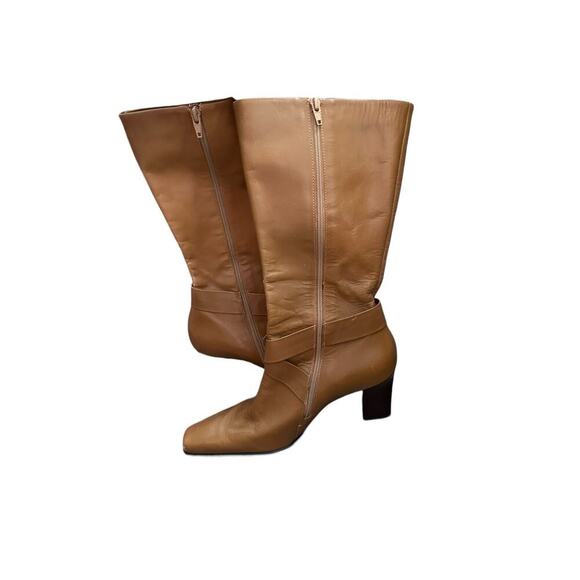 Franco Sarto Brown Side Zipper Riding Boot Size 8M - Picture 1 of 9